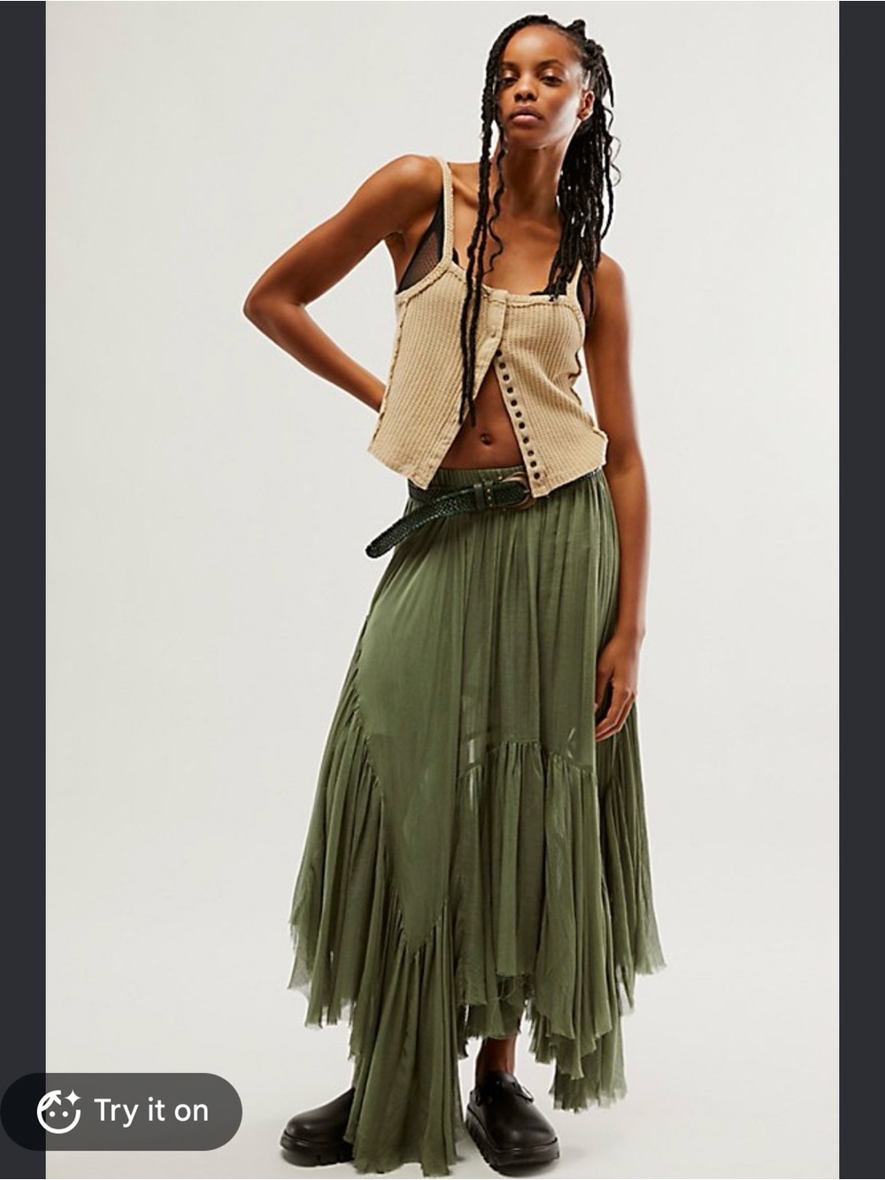 Free People One Clover Mid-Rise Skirt